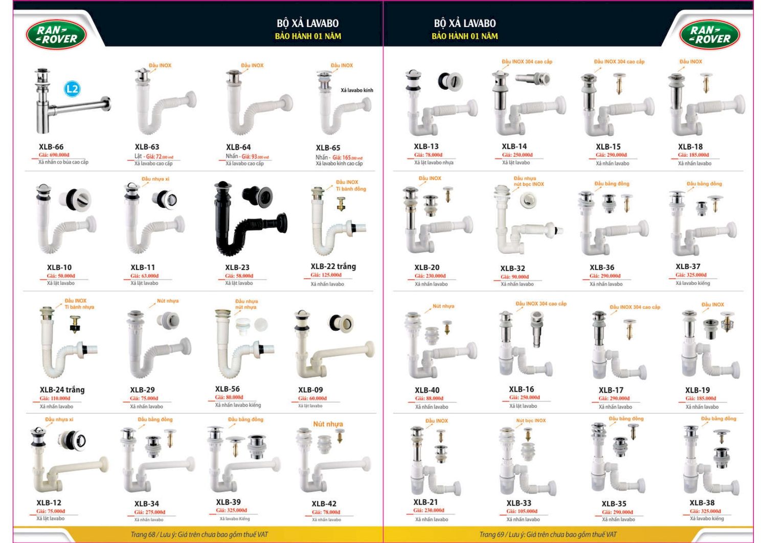 Thiết bị vệ sinh RANROVER Catalogue và Bảng giá mới nhất /Page 35